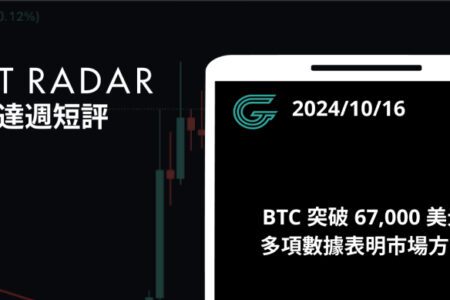 GT Radar 雷達週報 10/16：BTC 突破 67,000 美元，多項數據表明市場方向